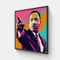 Martin Luther King memory fight-Canvas-artwall-20x20 cm-Black-Artwall
