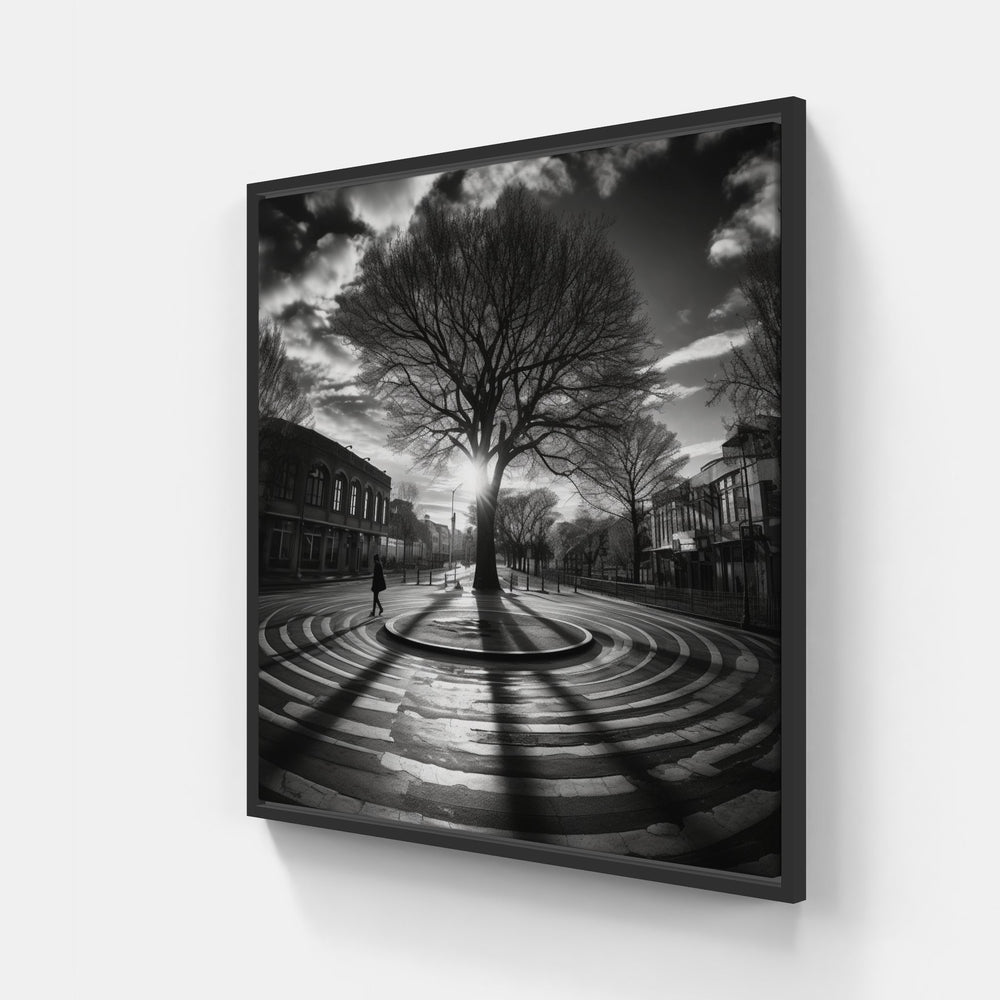 Monochrome Melody of Contrast-Canvas-artwall-40x40 cm-Black-Artwall