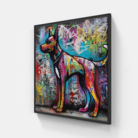 Dog love joy free-Canvas-artwall-20x20 cm-Black-Artwall
