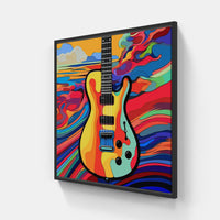 Charming Guitar Echo-Canvas-artwall-20x20 cm-Black-Artwall
