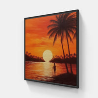 Tranquil Sunset Panorama-Canvas-artwall-20x20 cm-Black-Artwall