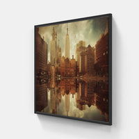City Nightscape Elegance-Canvas-artwall-40x40 cm-Black-Artwall