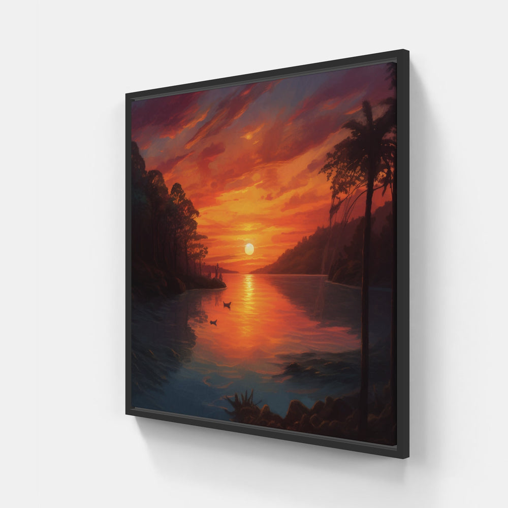Captivating Sunset Dreams-Canvas-artwall-20x20 cm-Black-Artwall