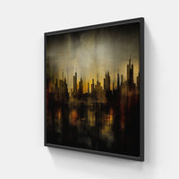 Skyscrapers Aglow-Canvas-artwall-40x40 cm-Black-Artwall