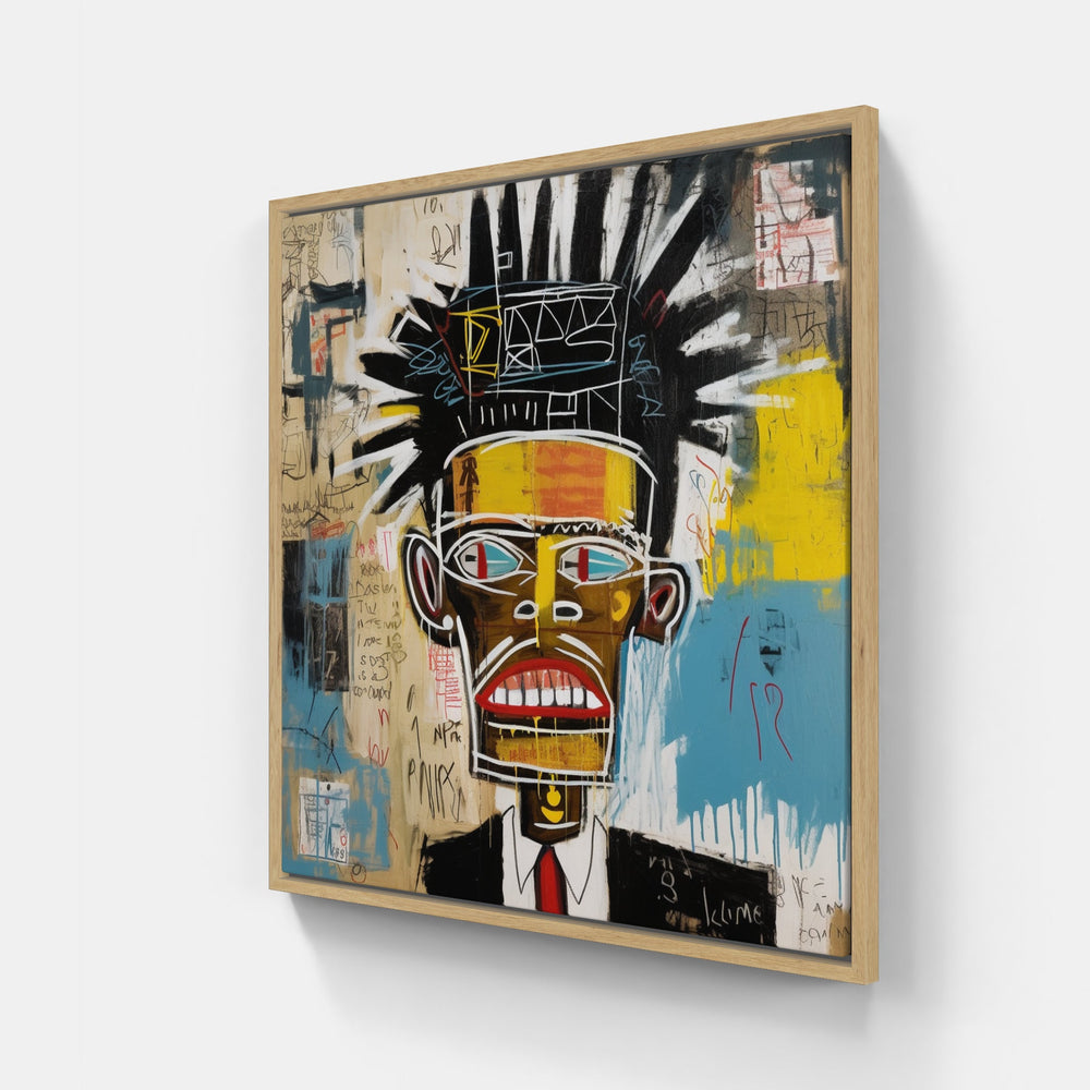 Basquiat's Iconic Symbols-Canvas-artwall-20x20 cm-Wood-Artwall