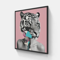 Whimsical Collage Fusion-Canvas-artwall-20x20 cm-Black-Artwall