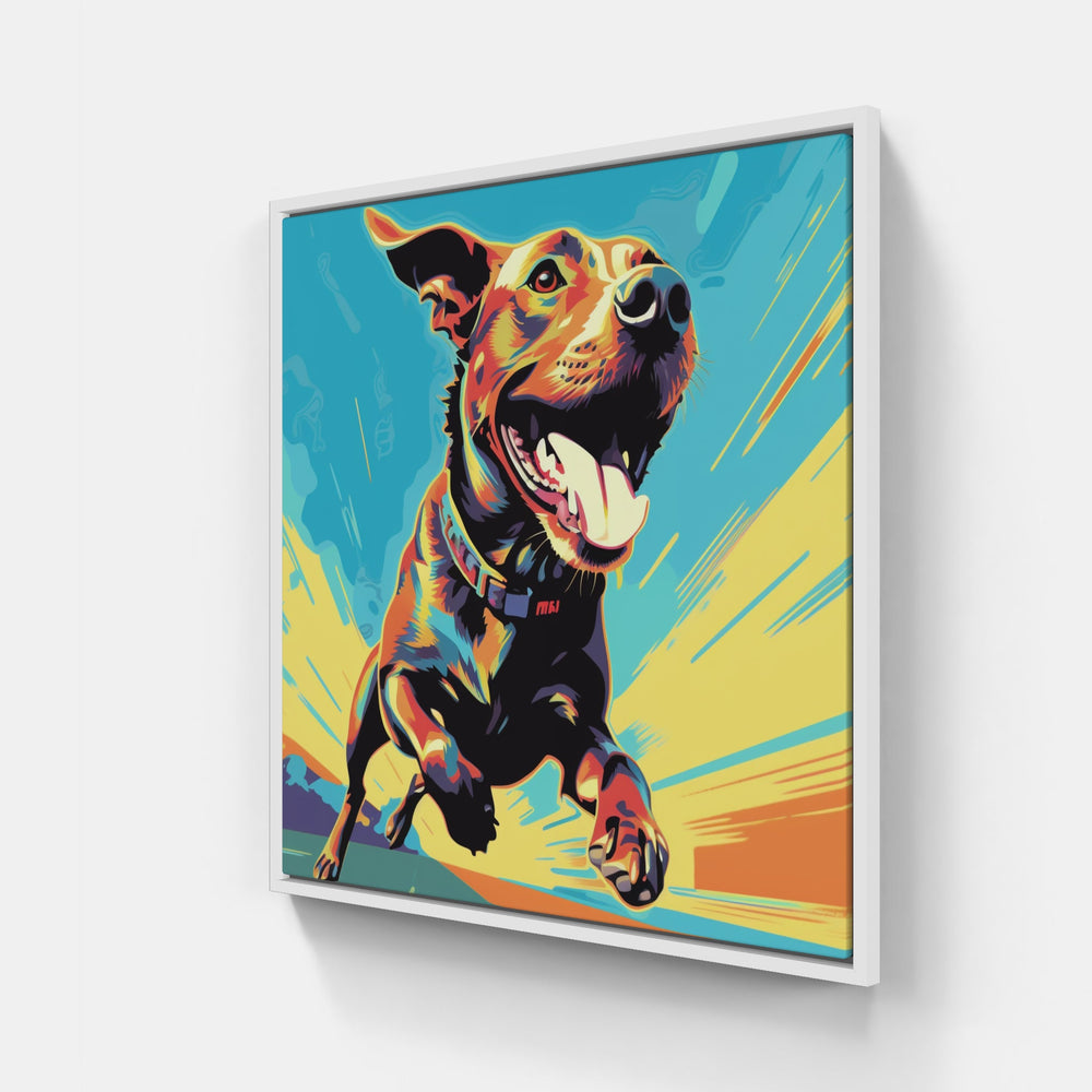 Dog Woof Bark Ruff-Canvas-artwall-20x20 cm-White-Artwall