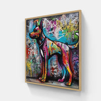 Dog love joy free-Canvas-artwall-20x20 cm-Wood-Artwall