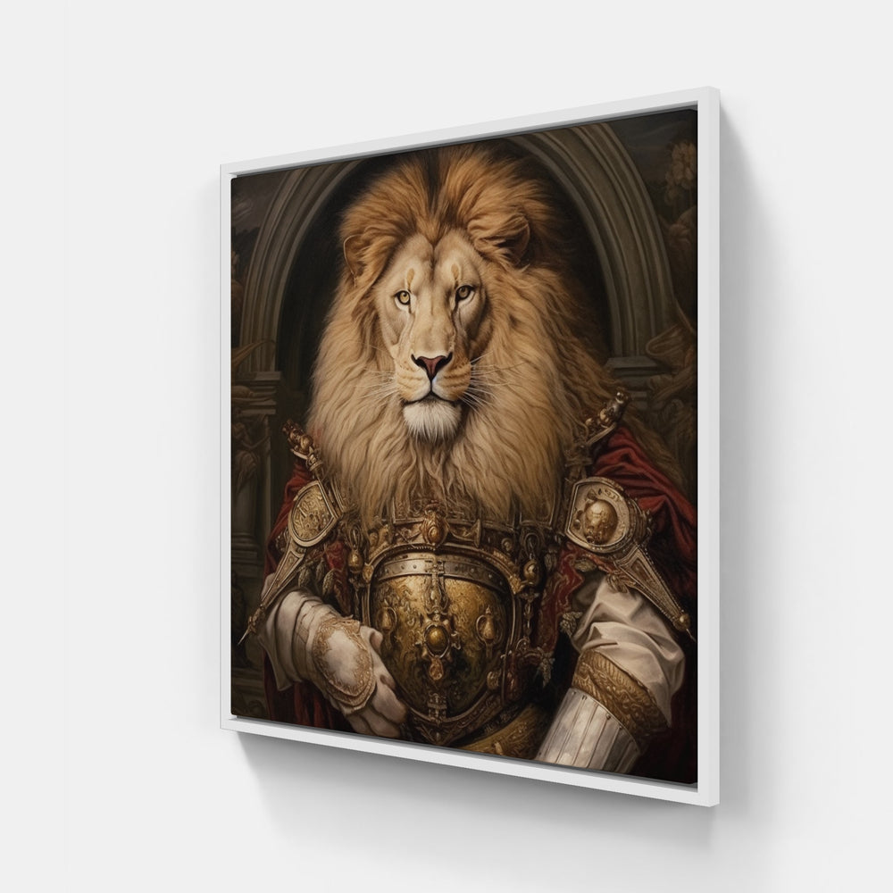 Lion Roar Strength Fear-Canvas-artwall-20x20 cm-White-Artwall