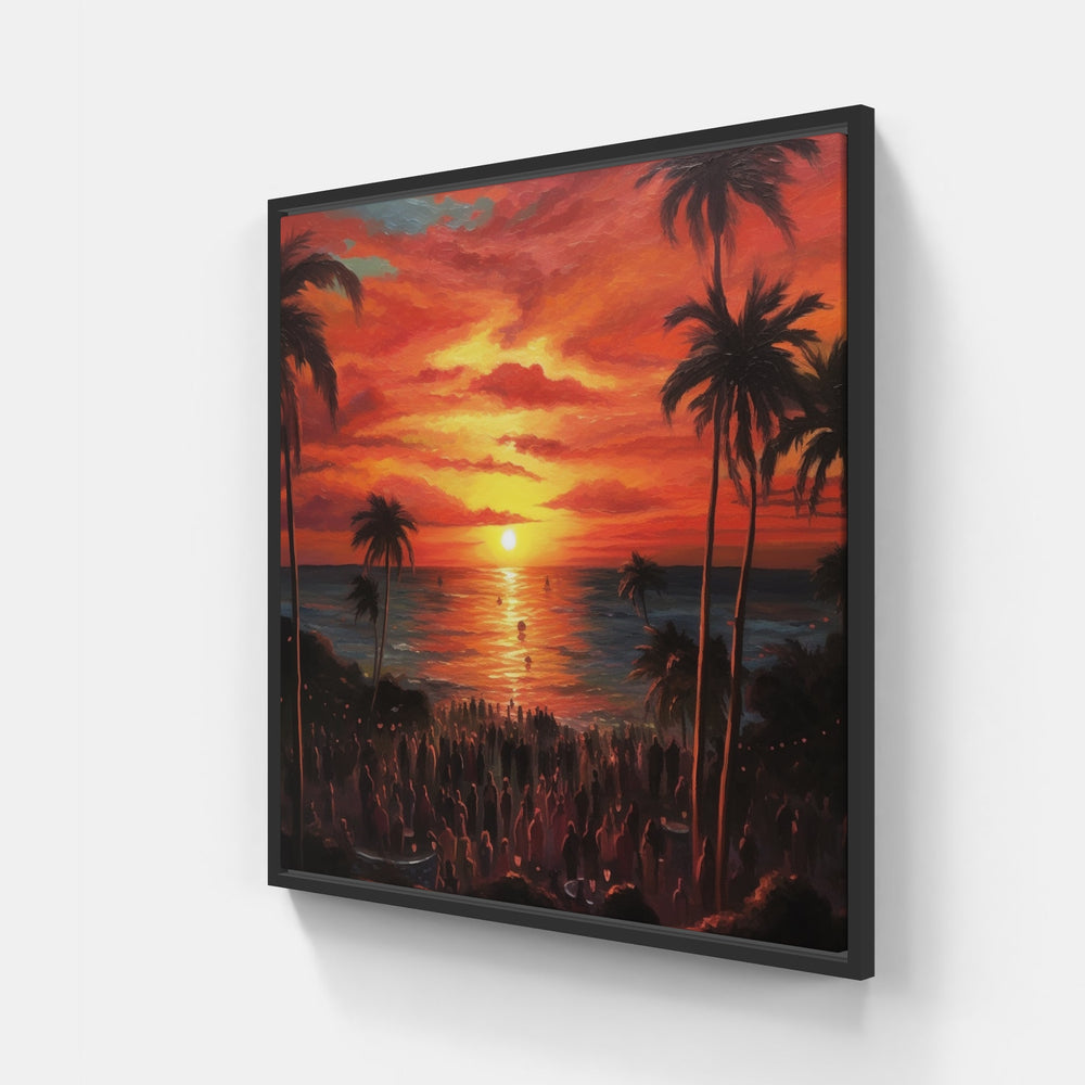 Spectacular Sunset Hues-Canvas-artwall-20x20 cm-Black-Artwall