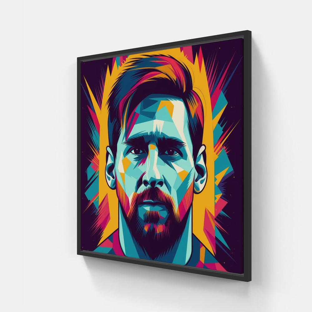Messi Football-Canvas-artwall-20x20 cm-Black-Artwall