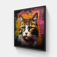 Cat meow purr sleep-Canvas-artwall-20x20 cm-Black-Artwall