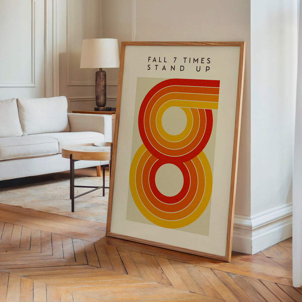 Le tableau accroché en situation dans un intérieur meublé.
