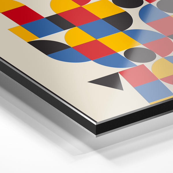 Affiche géométrique Numbers, style rétro minimaliste — Aluminium Dibond relief 3D