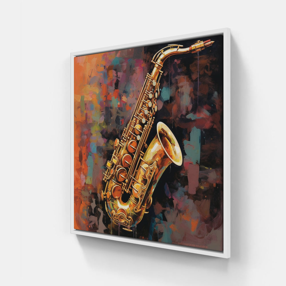 Whimsical Saxophone Notes-Canvas-artwall-20x20 cm-White-Artwall