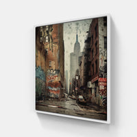 City Lights Reflection-Canvas-artwall-40x40 cm-White-Artwall