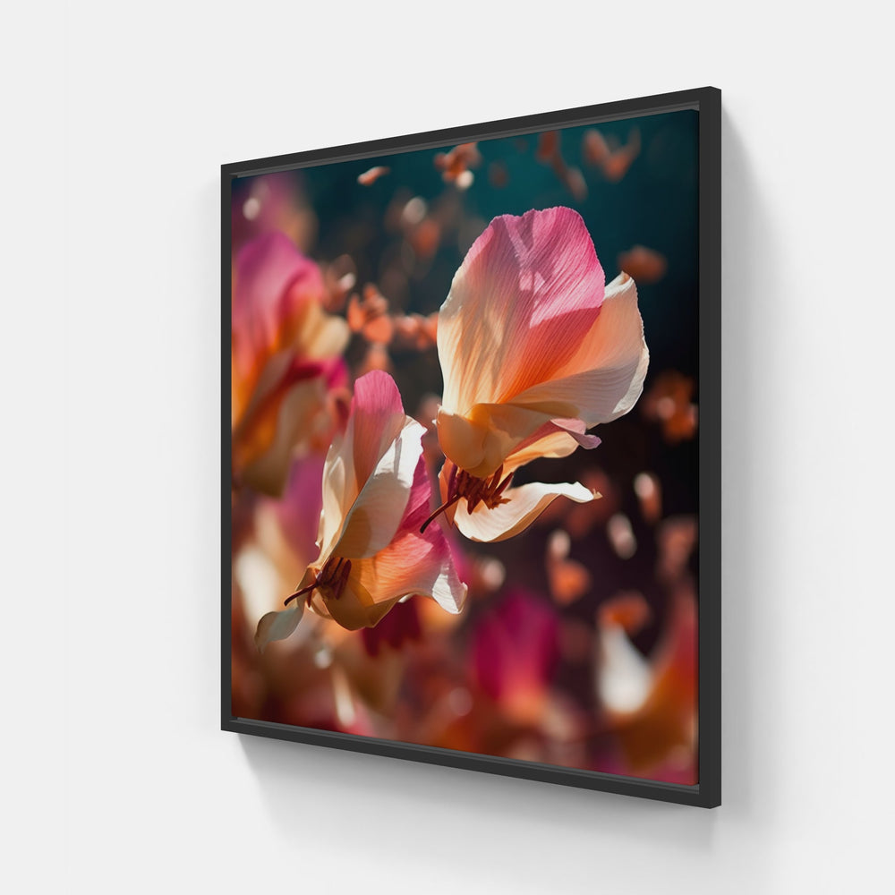 Tropical Floral Serenity-Canvas-artwall-40x40 cm-Black-Artwall