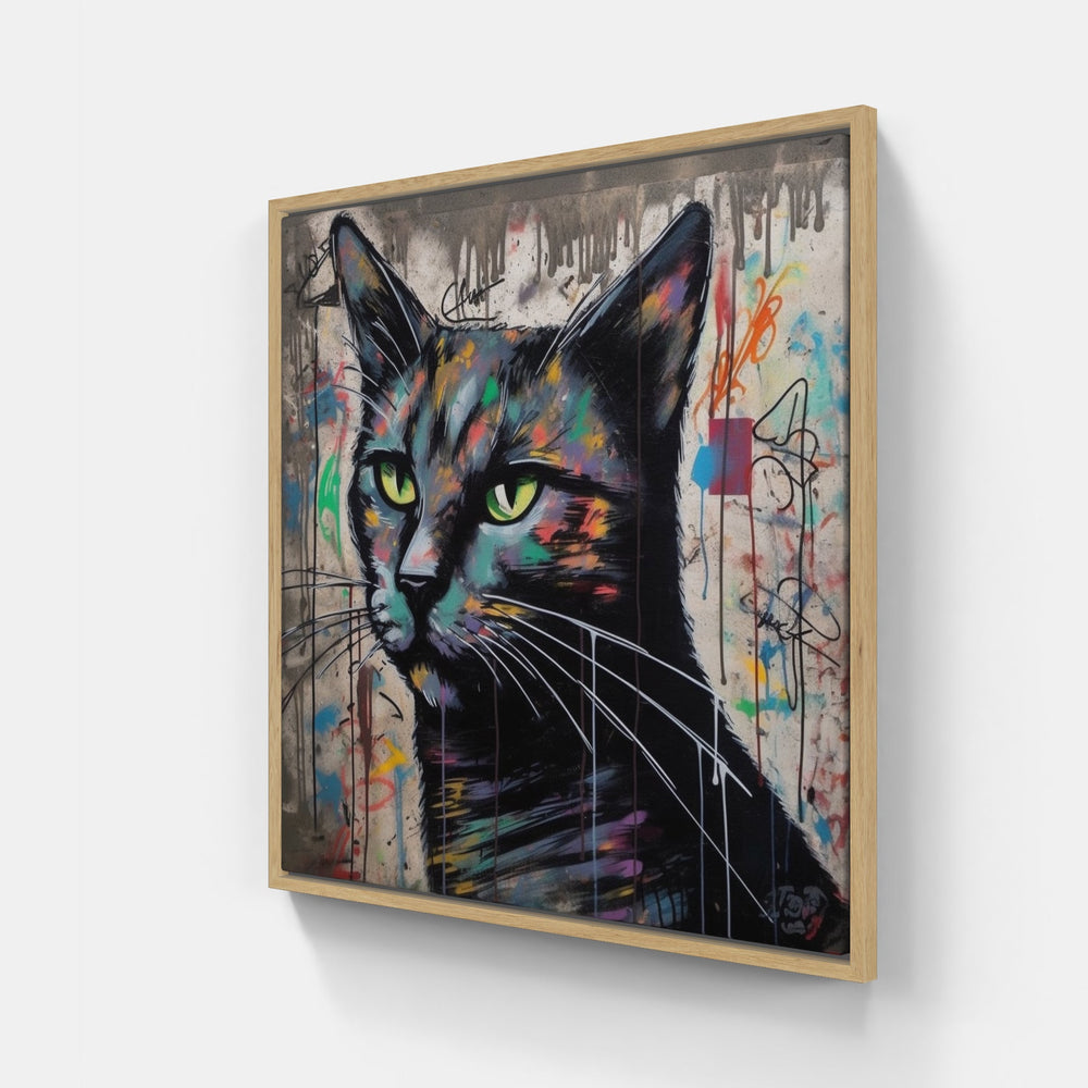 Cat purr sleep-Canvas-artwall-20x20 cm-Wood-Artwall