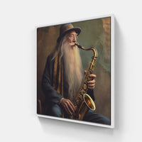 Melodic Saxophone Symphony-Canvas-artwall-20x20 cm-White-Artwall