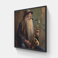 Melodic Saxophone Symphony-Canvas-artwall-20x20 cm-Black-Artwall