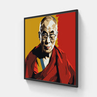 Dalai Lama pop fight-Canvas-artwall-20x20 cm-Black-Artwall