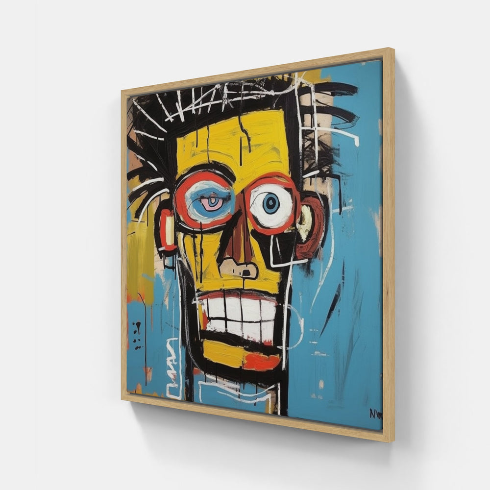 Vibrant Basquiat Masterpiece-Canvas-artwall-20x20 cm-Wood-Artwall