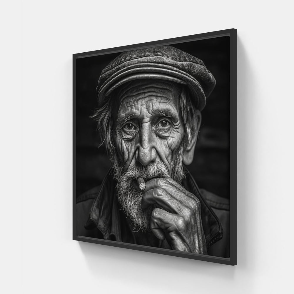 Time's Imprint-Canvas-artwall-20x20 cm-Black-Artwall