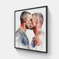 Amorous Unity Passion Embrace-Canvas-artwall-20x20 cm-Black-Artwall