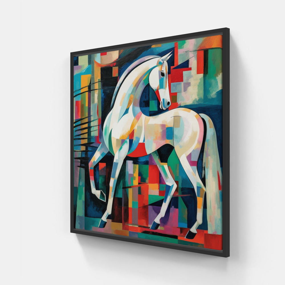 Majestic Horse Trot-Canvas-artwall-20x20 cm-Unframe-Artwall