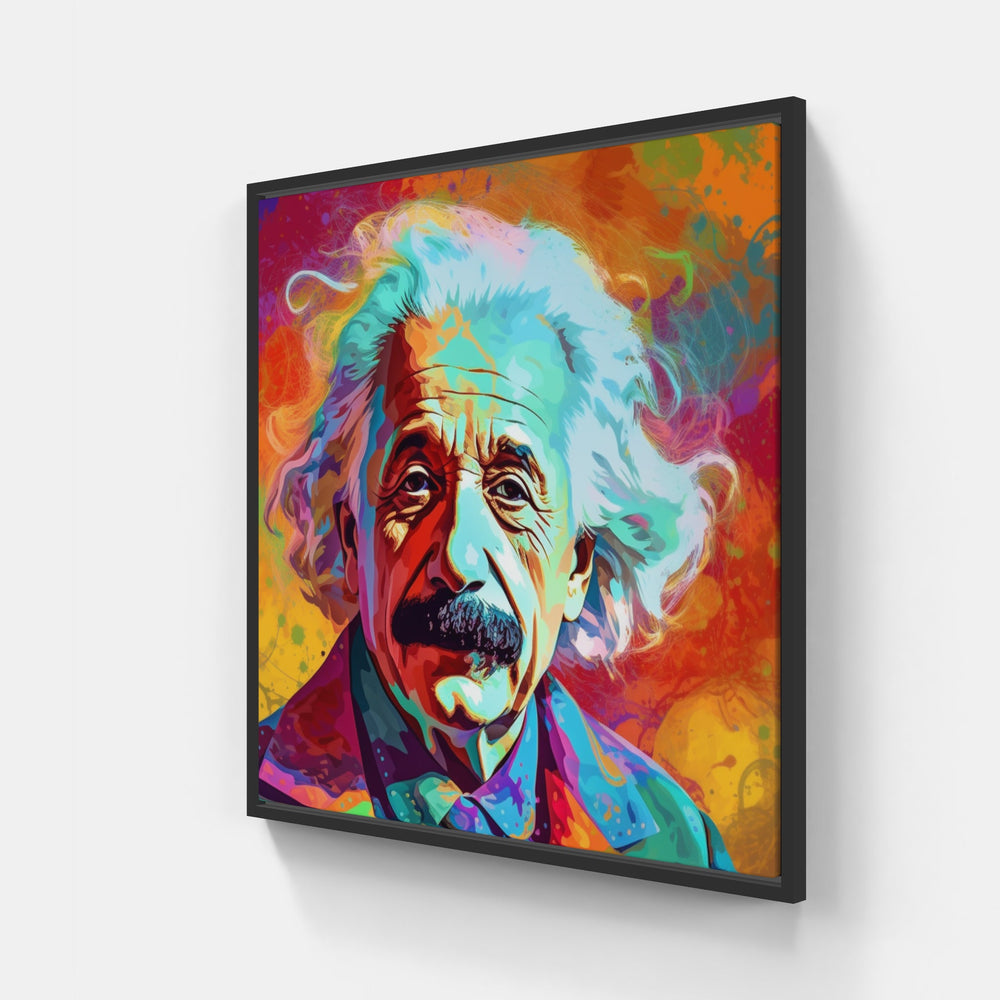 Albert Einstein-Canvas-artwall-20x20 cm-Black-Artwall