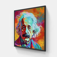 Albert Einstein-Canvas-artwall-20x20 cm-Black-Artwall