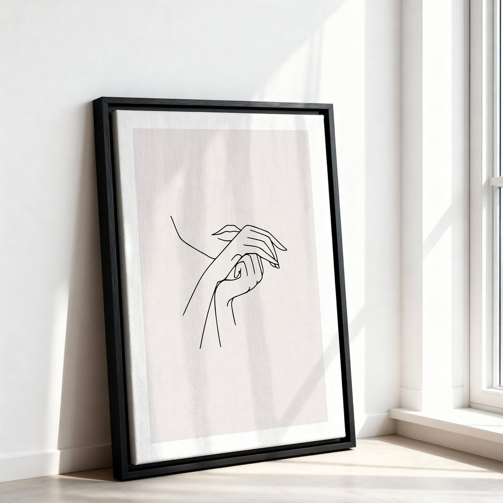 Le tableau accroché en situation dans un intérieur meublé.