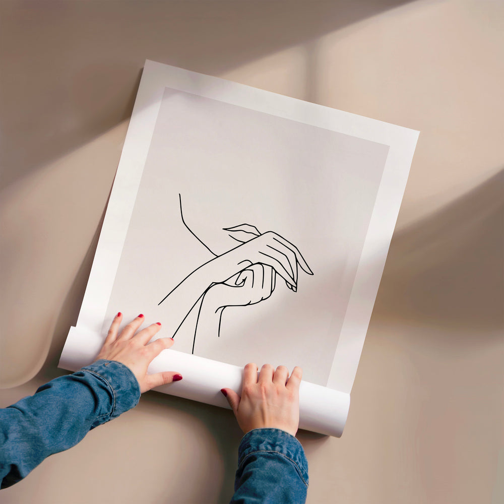 L'impression présentée en poster, sans encadrement, sur un mur neutre.