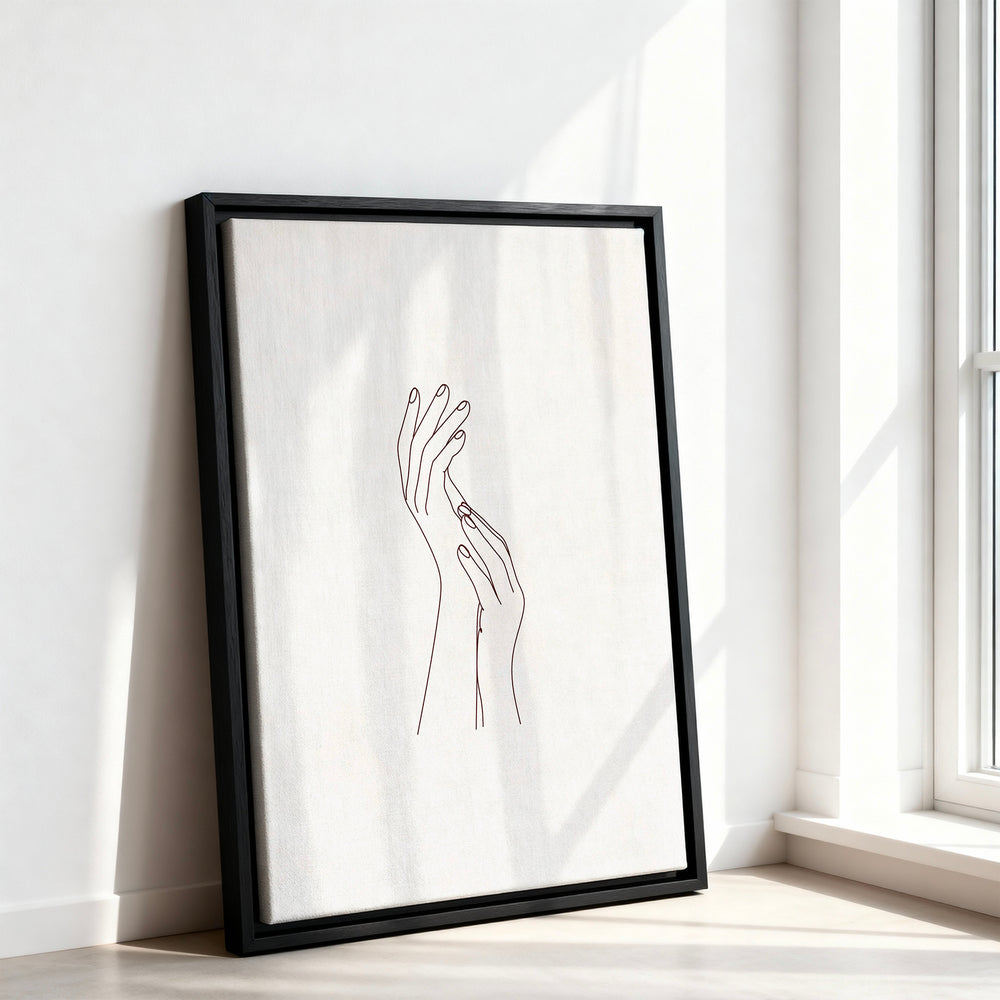 Le tableau accroché en situation dans un intérieur meublé.