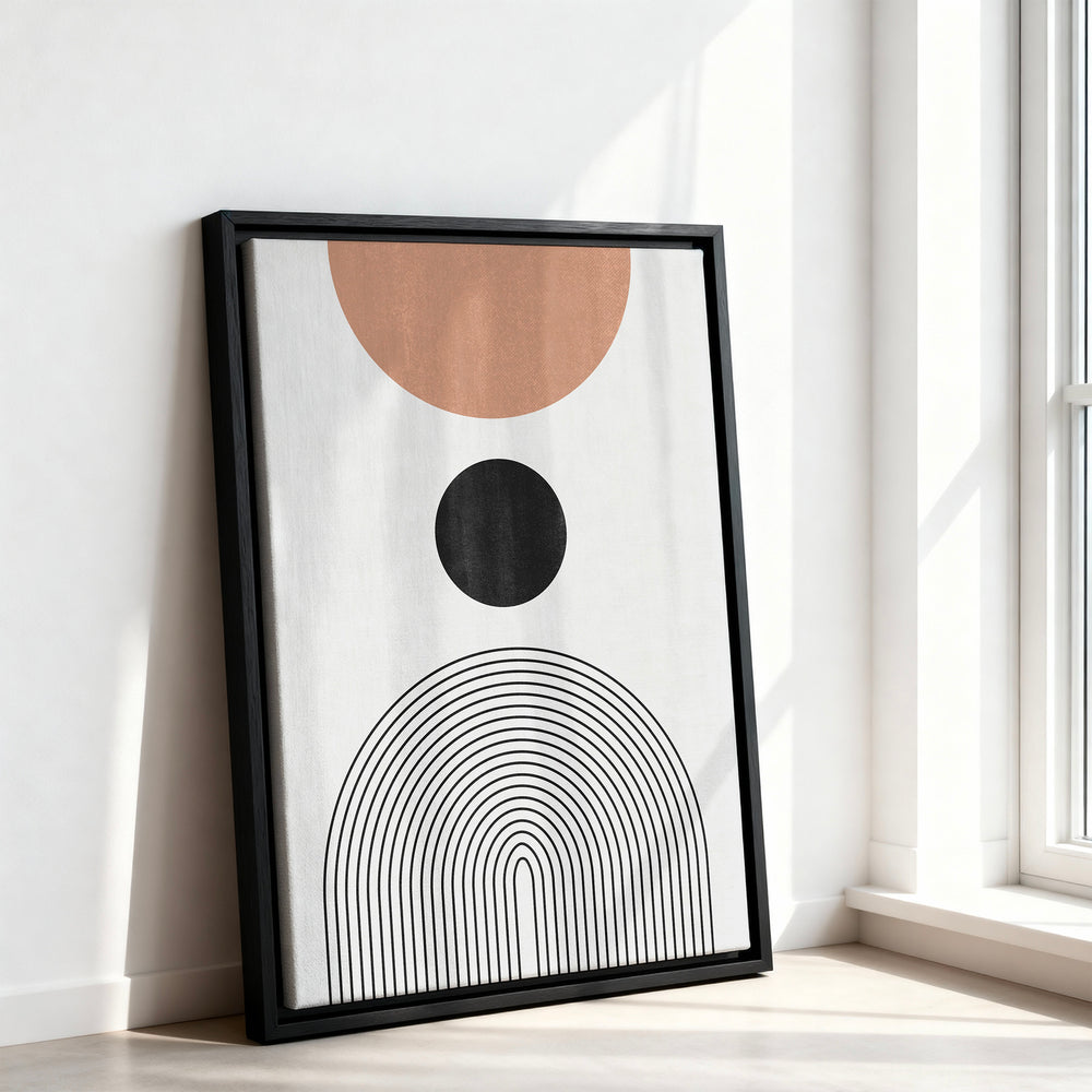 Le tableau accroché en situation dans un intérieur meublé.