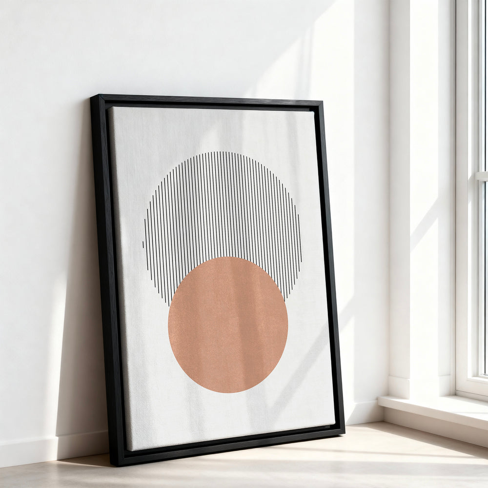 Le tableau accroché en situation dans un intérieur meublé.
