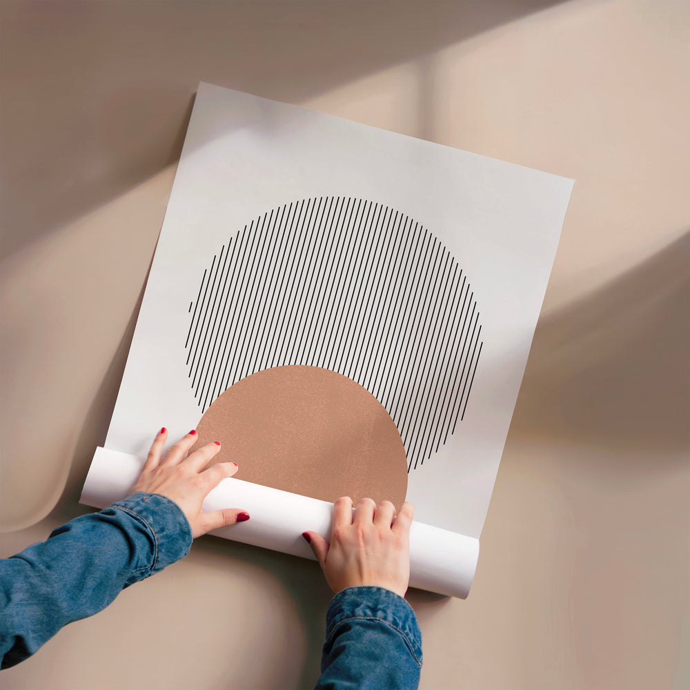 L'impression présentée en poster, sans encadrement, sur un mur neutre.