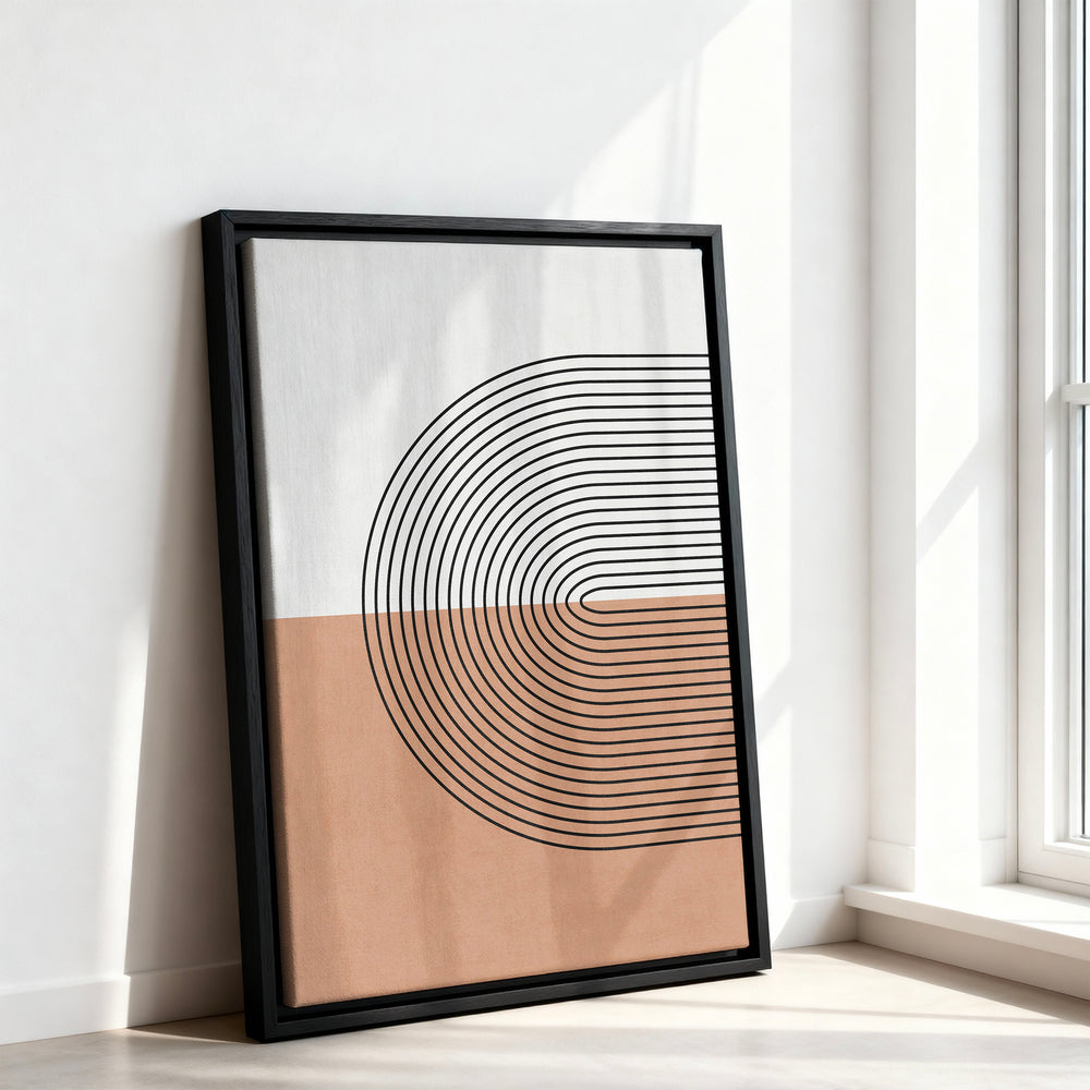 Le tableau accroché en situation dans un intérieur meublé.