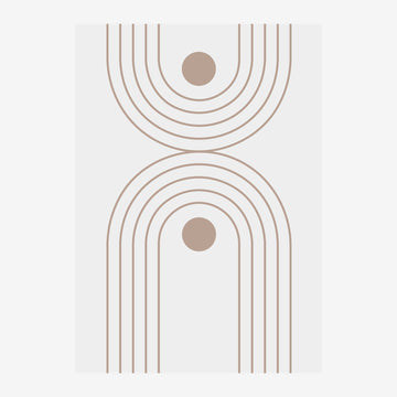 Arcs minimalistes et cercles en ligne art