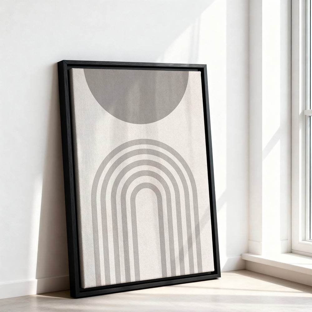 Le tableau accroché en situation dans un intérieur meublé.