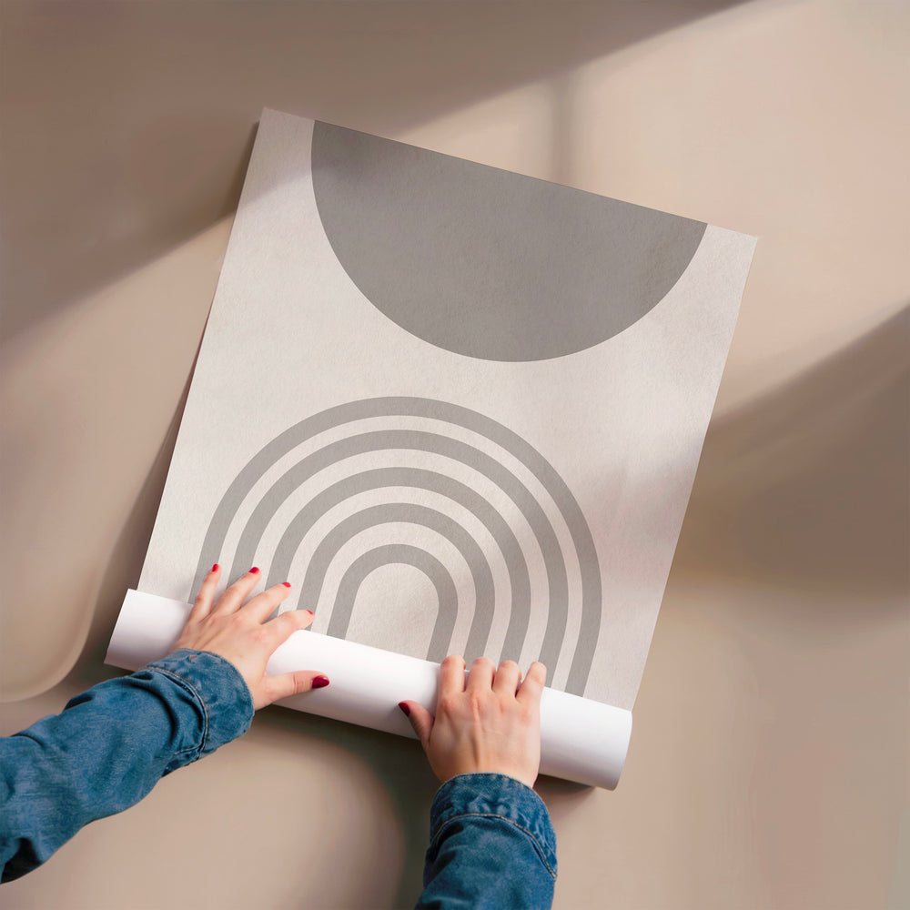 L'impression présentée en poster, sans encadrement, sur un mur neutre.