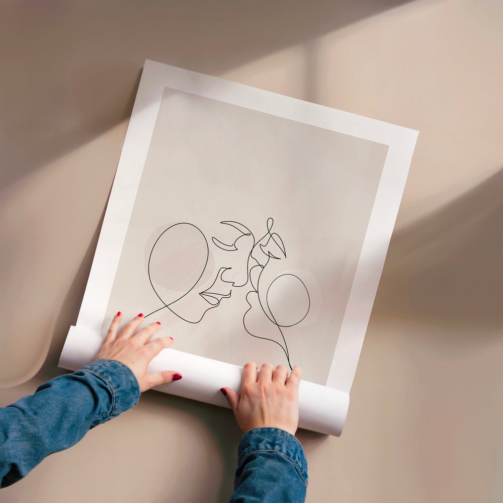 L'impression présentée en poster, sans encadrement, sur un mur neutre.