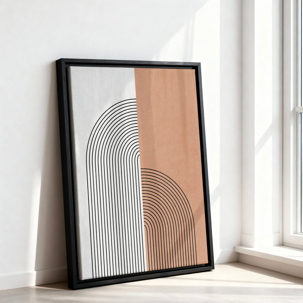 Le tableau accroché en situation dans un intérieur meublé.
