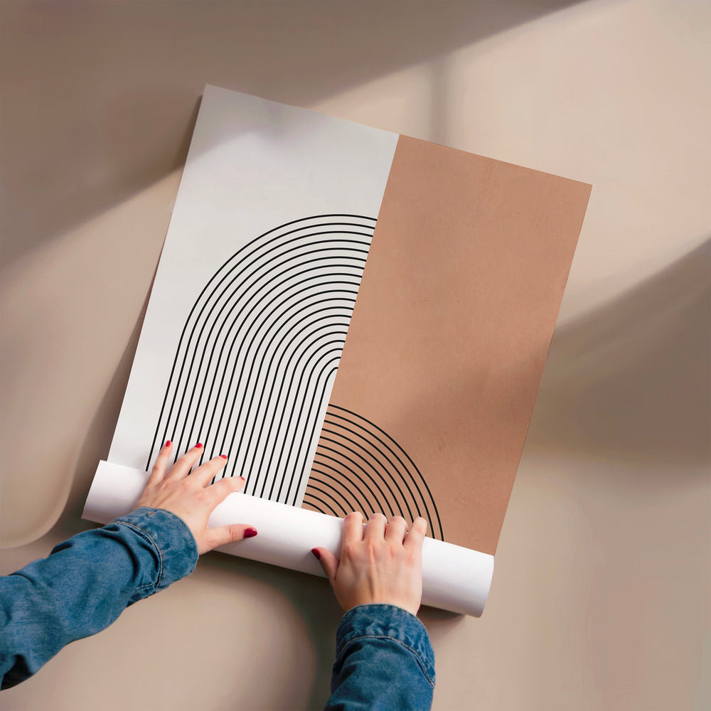 L'impression présentée en poster, sans encadrement, sur un mur neutre.