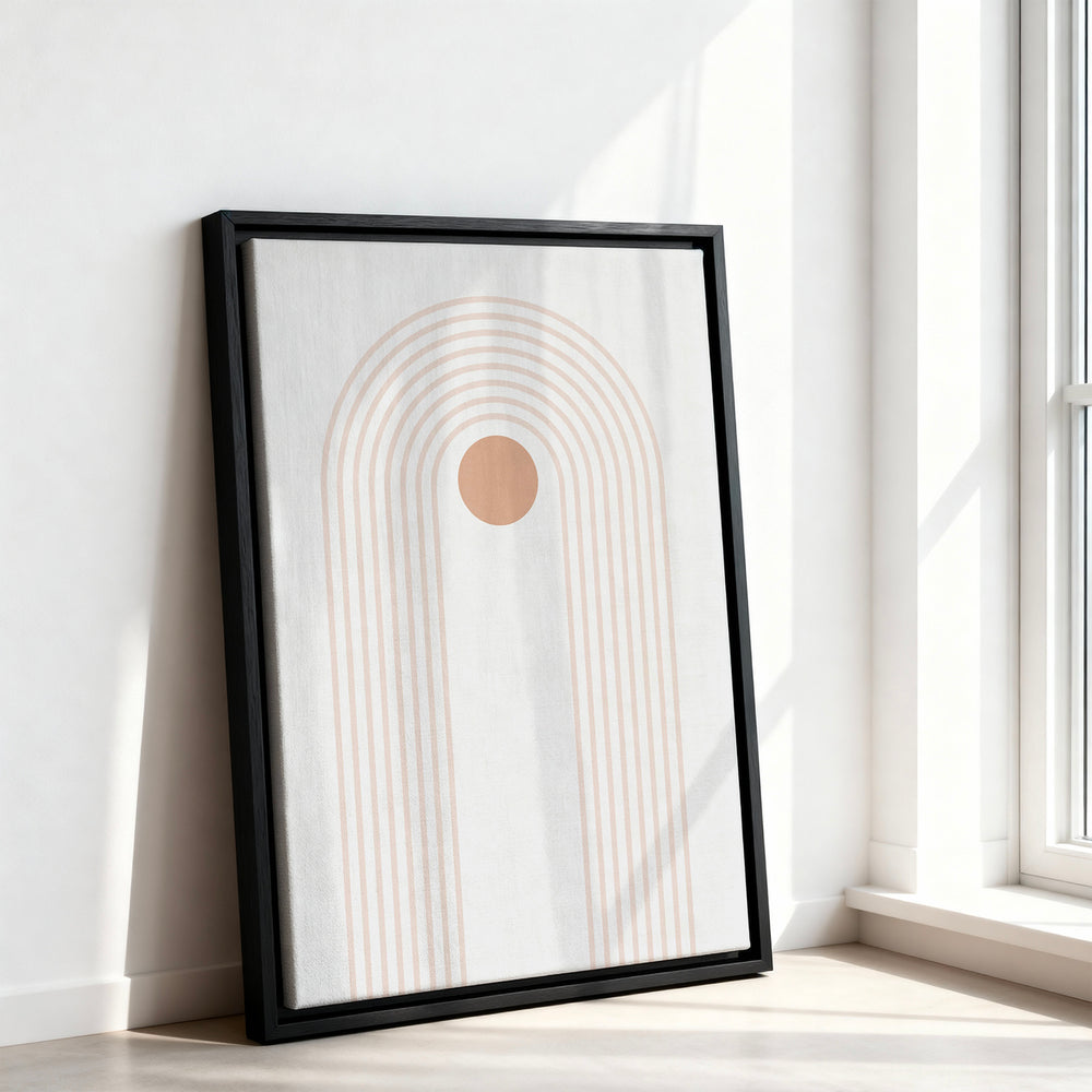 Le tableau accroché en situation dans un intérieur meublé.
