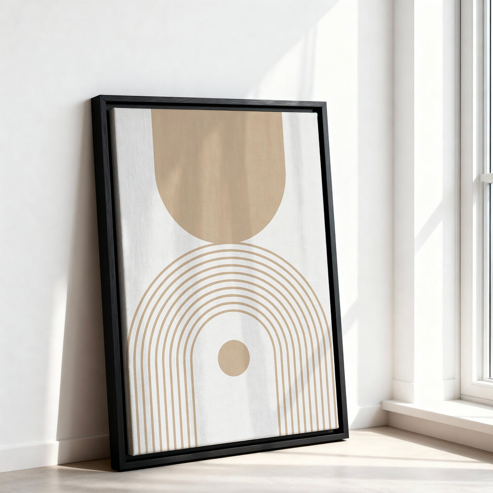 Le tableau accroché en situation dans un intérieur meublé.