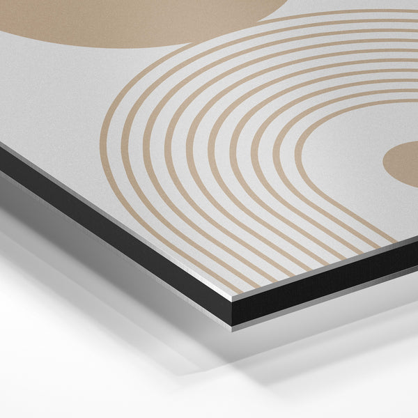 Arche minimaliste beige et blanc abstrait — Aluminium Dibond