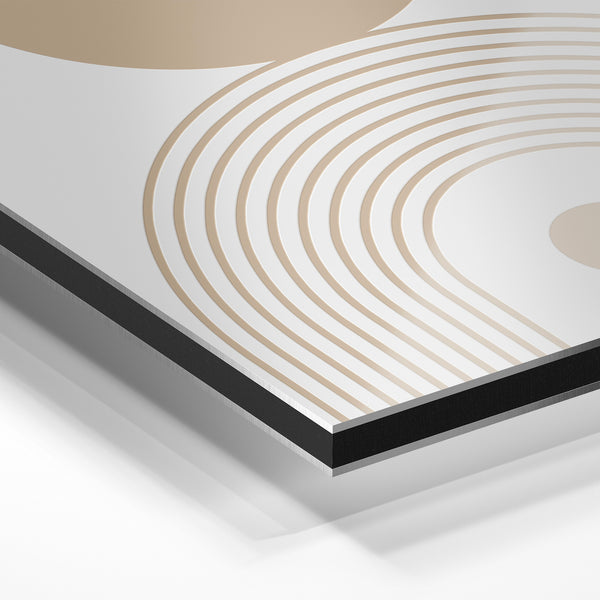 Arche minimaliste beige et blanc abstrait — Aluminium Dibond relief 3D