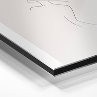 Gros plan du relief : la surépaisseur d'encre en lumière rasante sur aluminium Dibond.