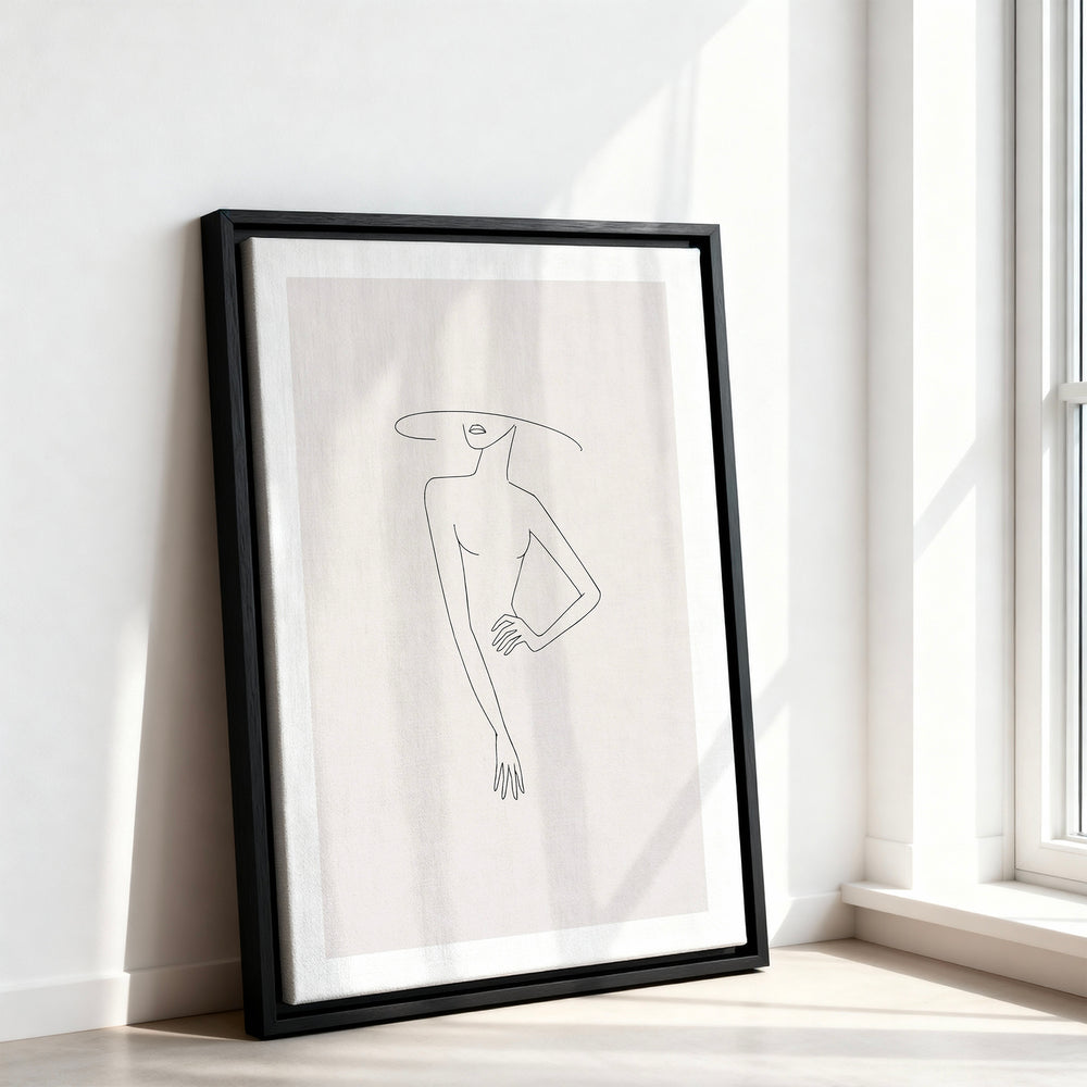 Le tableau accroché en situation dans un intérieur meublé.